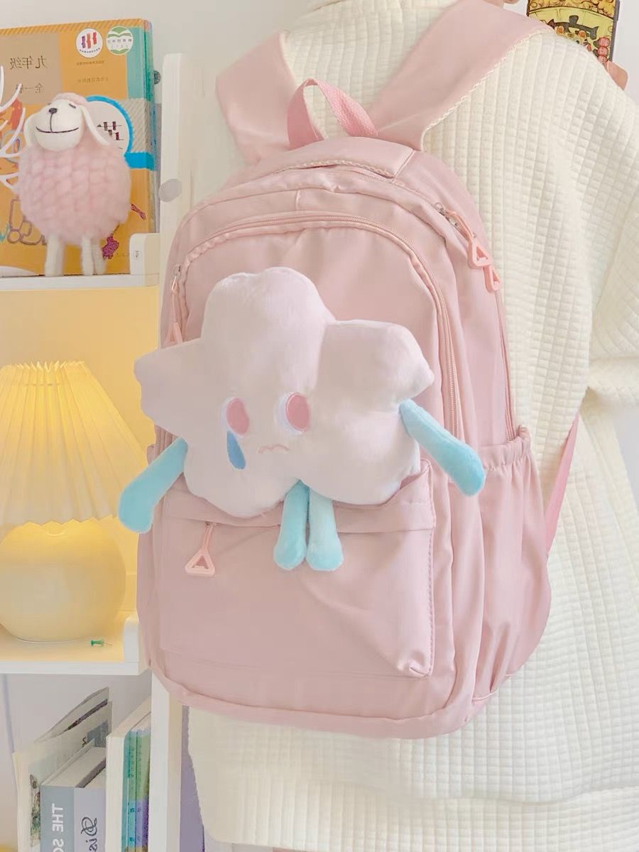 High-looking schoolbag female ins Japanese cute cartoon nylon rucksack junior and high school students school backpack