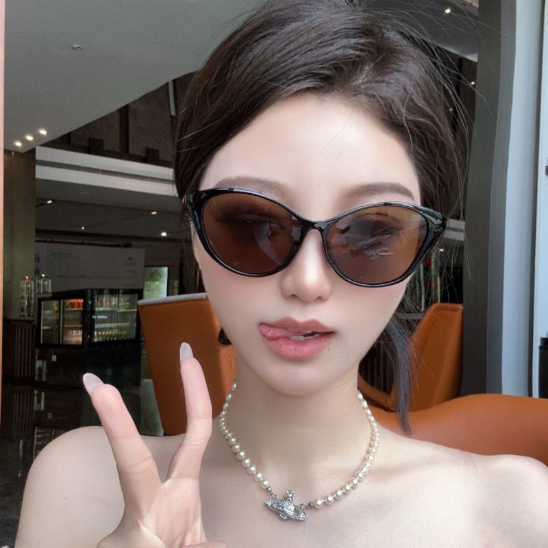韓版黑框茶色墨鏡女高級感ins個性網紅2023新款潮防紫外線太陽鏡