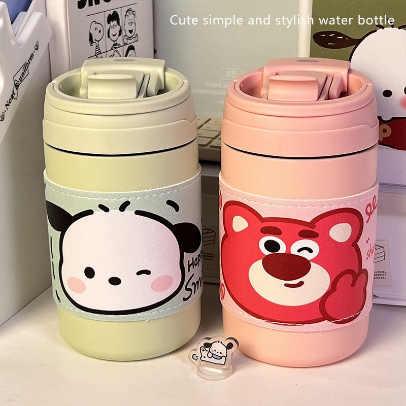 304 stainless steel thermos cup, simple internet celebrity high-looking double drinking straw cup, female student portable water cup dormitory