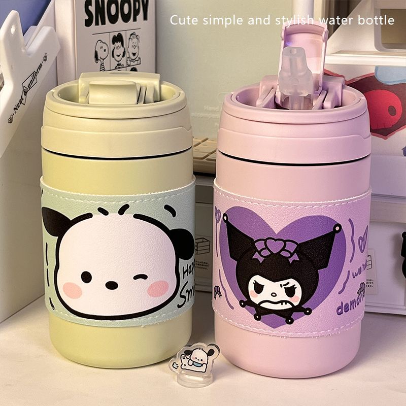 304 stainless steel thermos cup, simple internet celebrity high-looking double drinking straw cup, female student portable water cup dormitory