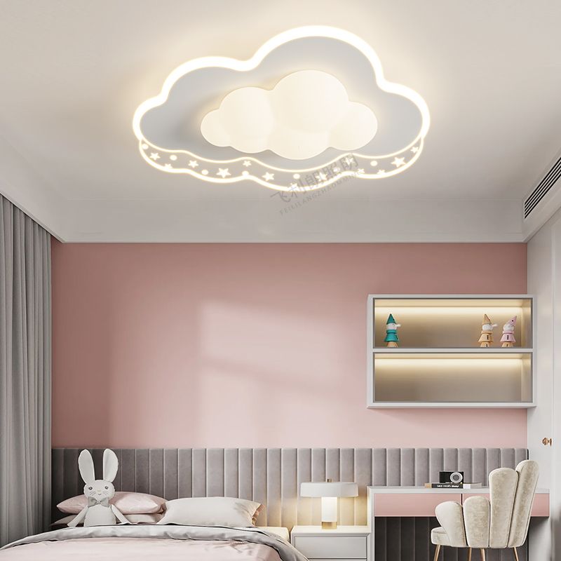 卧室灯全光谱护眼儿童房间灯具现代简约奶油风创意云朵主卧吸顶灯