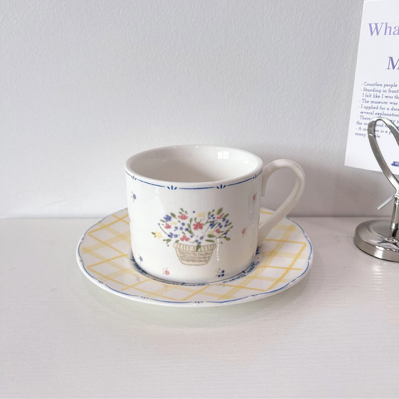 法式下午茶咖啡杯碟套装陶瓷ins风高颜值小众甜品蛋糕盘子可家用