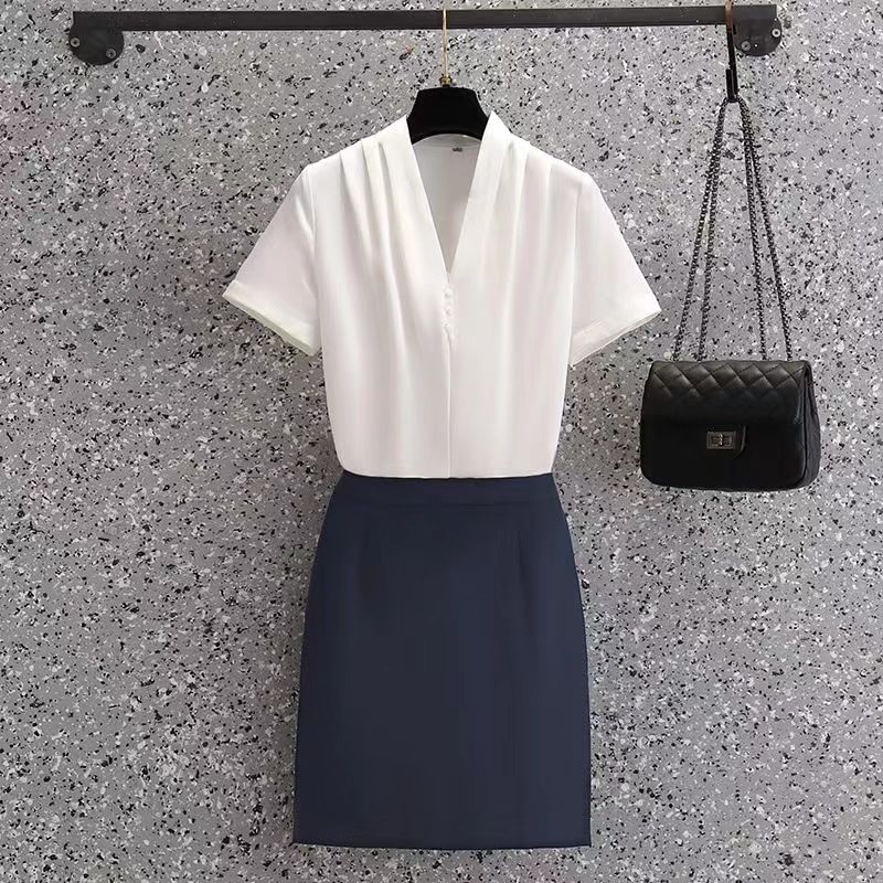 Jewelry store beauty salon beautician health hotel front desk work clothes female summer short-sleeved flight attendant uniform professional wear