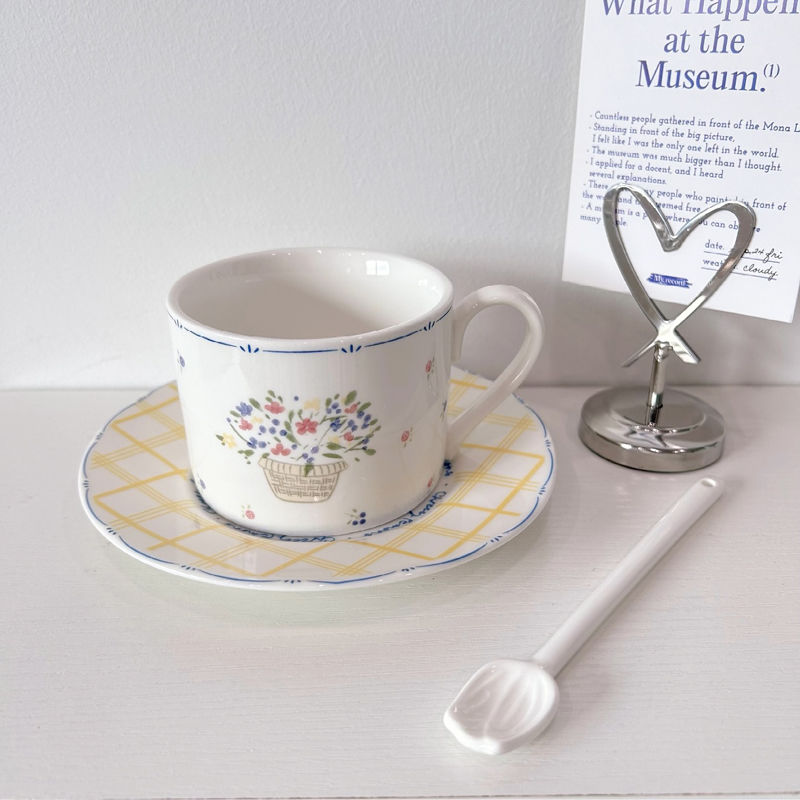 法式下午茶咖啡杯碟套装陶瓷ins风高颜值小众甜品蛋糕盘子可家用