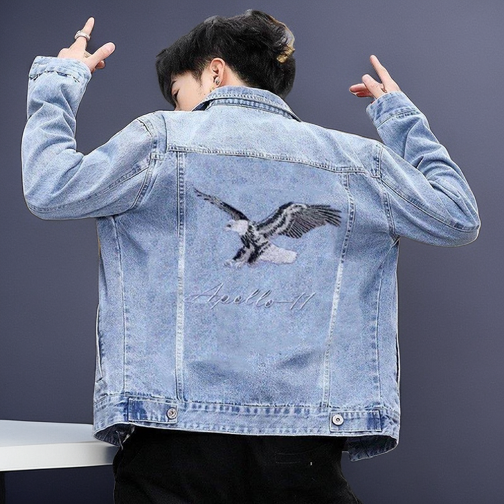 2023新款男士牛仔外套學生衣服春秋季牛仔夾克男潮流帥氣牛仔衣