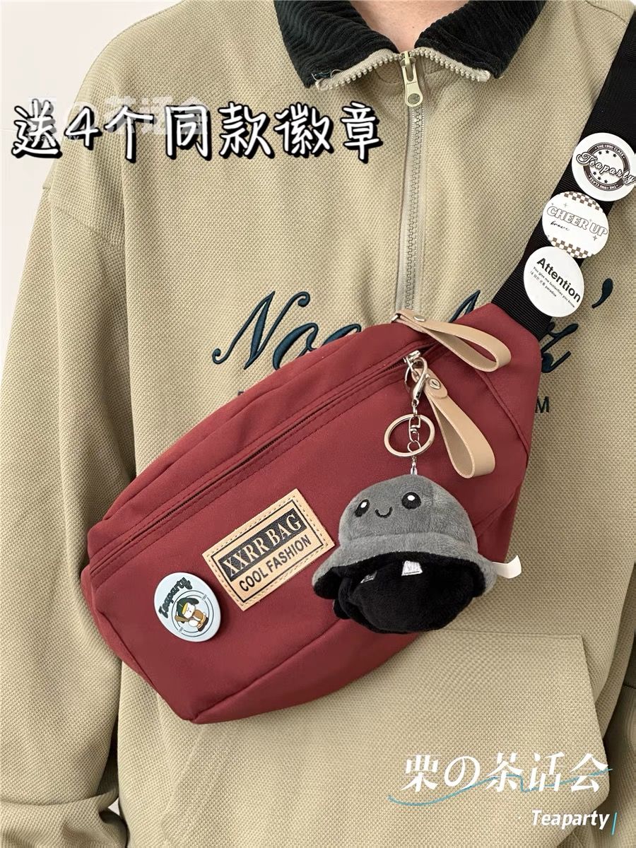 Chest bag for men ins trendy large-capacity backpack trendy shoulder crossbody bag for women Japanese casual and versatile sports waist bag