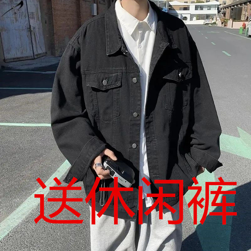 秋冬季新款潮牌牛仔外套男女網紅同款學生百搭寬鬆休閒夾克上衣服