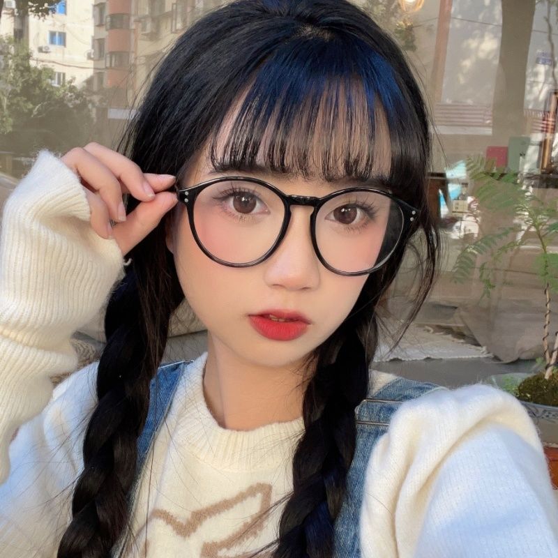 Ultra-light glasses frame for women without makeup, large-frame myopia glasses, can be equipped with Korean style face-shaping small glasses frames with degree astigmatism