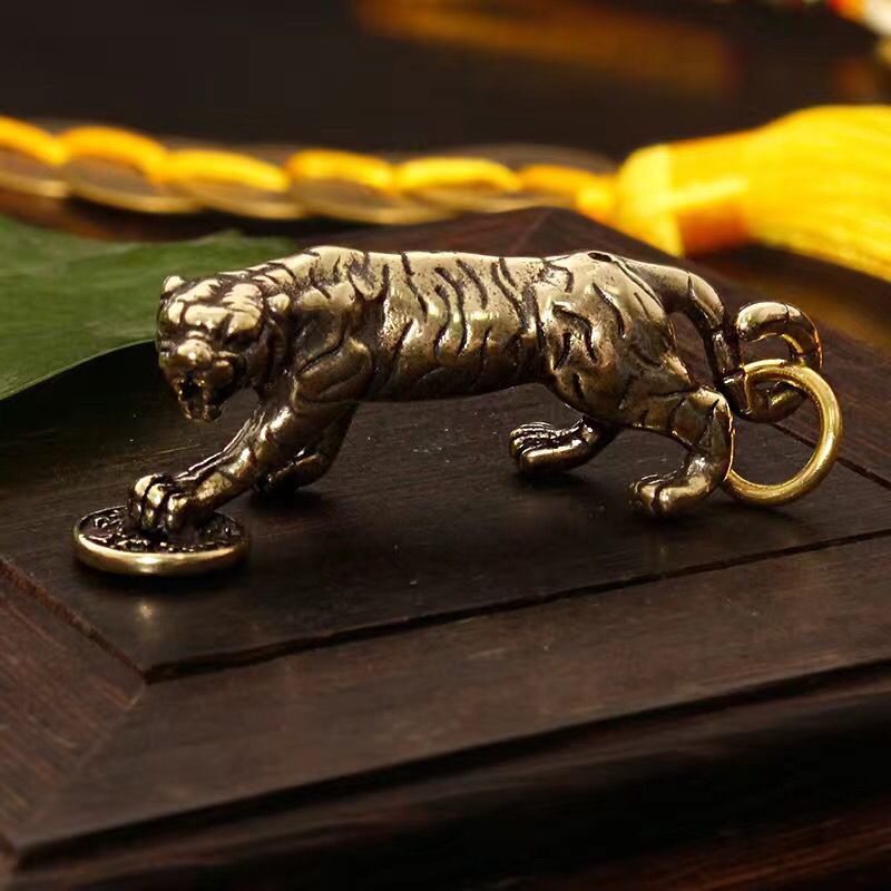 小物・アクセサリー TOT 虎虎生威 Solid Pure Brass Tiger Keychain Pendant Town House
