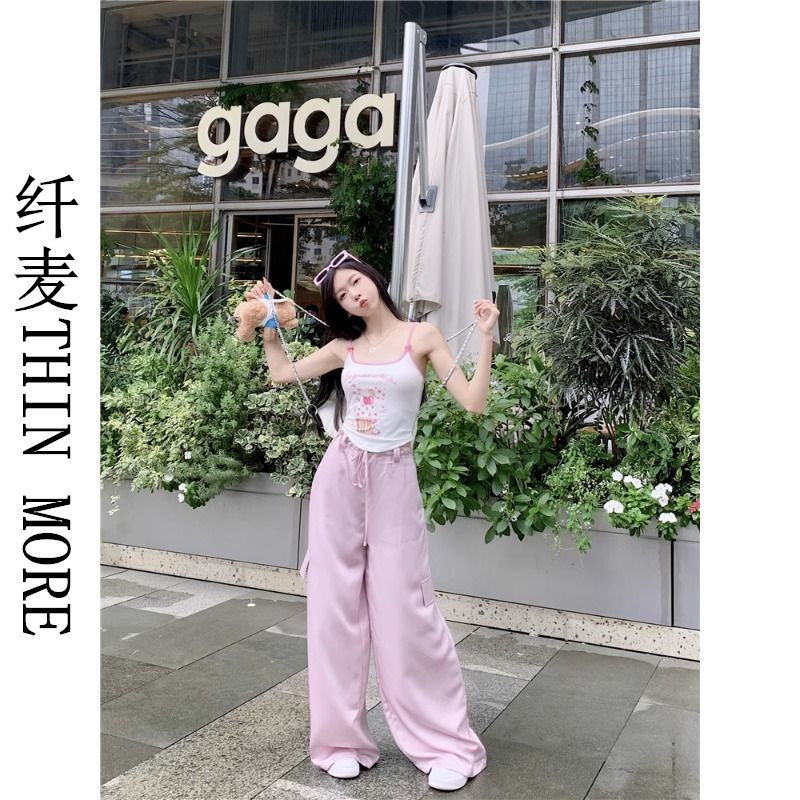 Fianmai THIN MORE Hot Girl Camisole Printed Vest Women's Slim Summer Design Korean Style Short Sleeveless Top