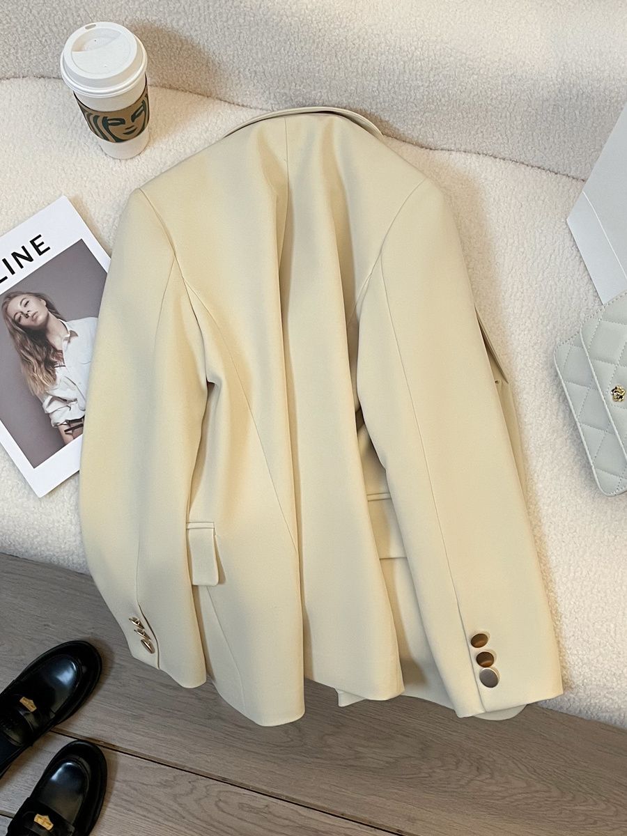 Off-white blazer women's spring and autumn new Korean style high-end design casual and versatile western style small suit