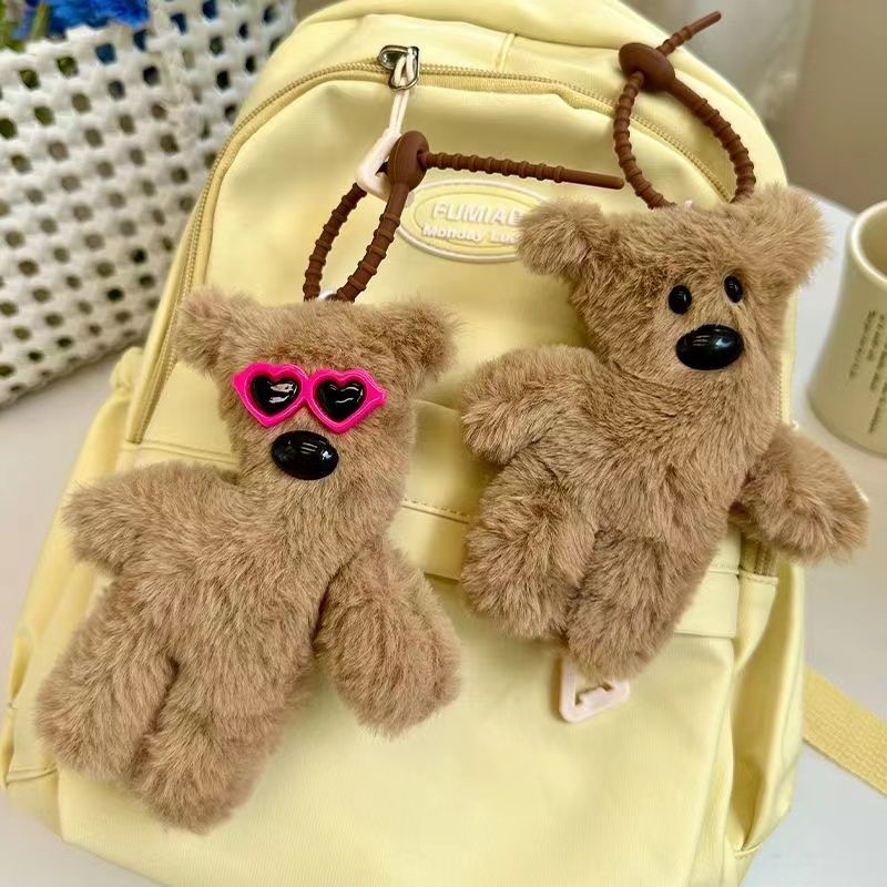 Good-looking Mr. Bean Teddy Bear Squeaks Finished Plush Doll Bag Pendant Couple Gift