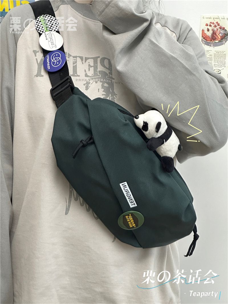 Japanese ins trendy brand retro casual men's and women's chest bag sports cycling crossbody bag men's bag shoulder bag waist bag
