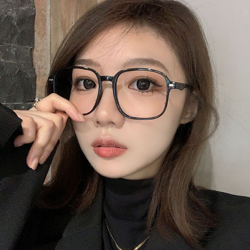 黑框素顏神器眼鏡框女可配有度數防藍光韓版潮大框大臉顯瘦眼睛架