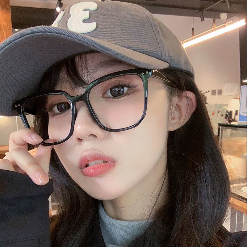 黑色眼鏡框女大臉顯瘦素顏神器大框顯臉小方框超輕近視眼鏡可配