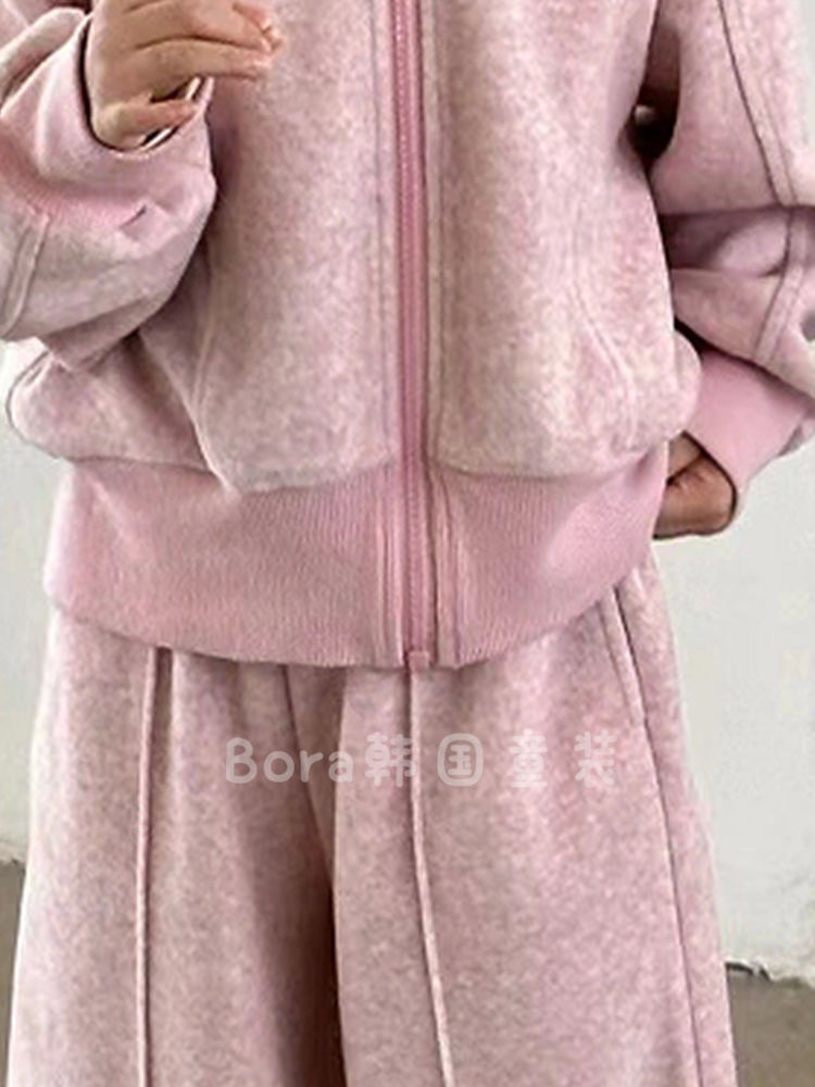 韩国童装女童套装2023新款秋季儿童宝宝甜美洋气外套长裤两件套春