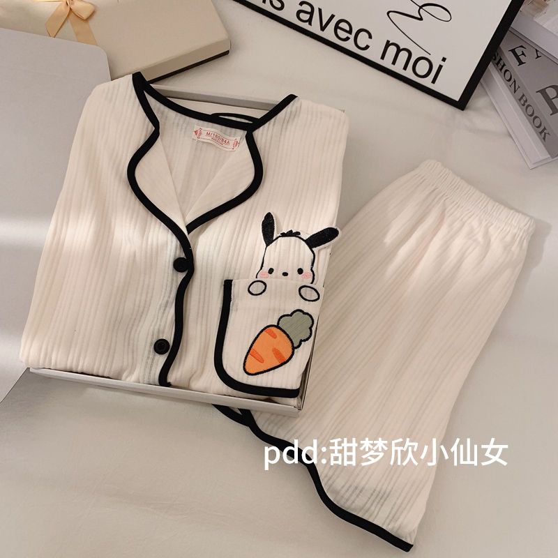 日系ins可愛帕恰狗睡衣女夏季天新款短袖卡通學生外穿家居服套裝