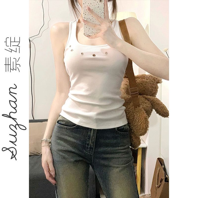小眾設計感修身氣質薄款吊帶工字背心韓版休閒純欲風無袖運動上衣