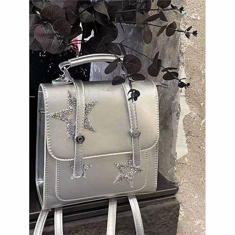 2023 New Shiny Star Silver Multi-Purchase Niche Designer Multifunctional Backpack