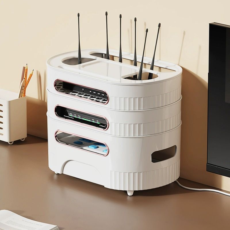 wifi路由器收纳盒家用机顶盒光猫插线板整理盒桌面收纳盒放置台面