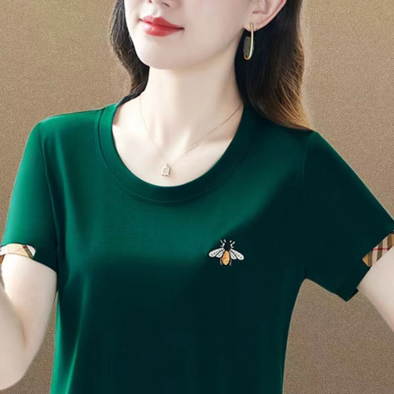 撿漏~專櫃撤回剪標短袖T恤女夏季洋氣寬鬆顯瘦薄款上衣體恤衫