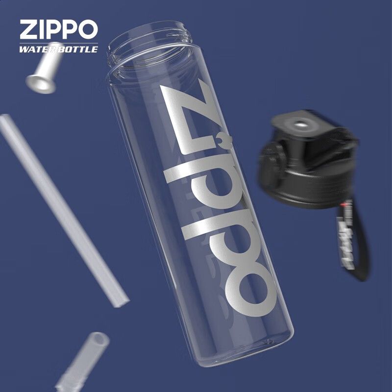 Zippo水杯吸管杯便携水壶800ml大容量学生杯子tritan健身运动水杯 图片 4