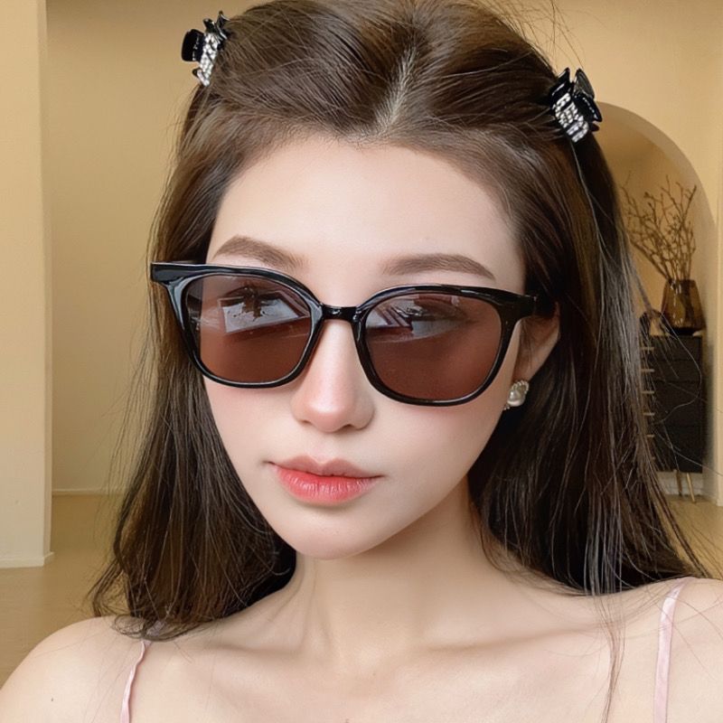 復古茶色眼鏡太陽鏡女高級感ins大臉顯瘦防紫外線強光墨鏡韓版潮