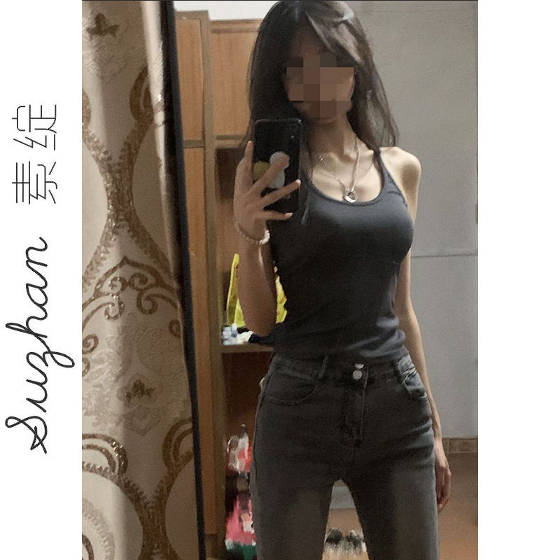 甜美細吊帶上衣小清新運動無袖短款外穿背心夏季小眾打底衫上衣服