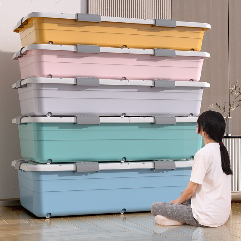 床底收纳箱家用塑料大号扁平整理箱抽屉床下收纳盒被子带盖储物箱