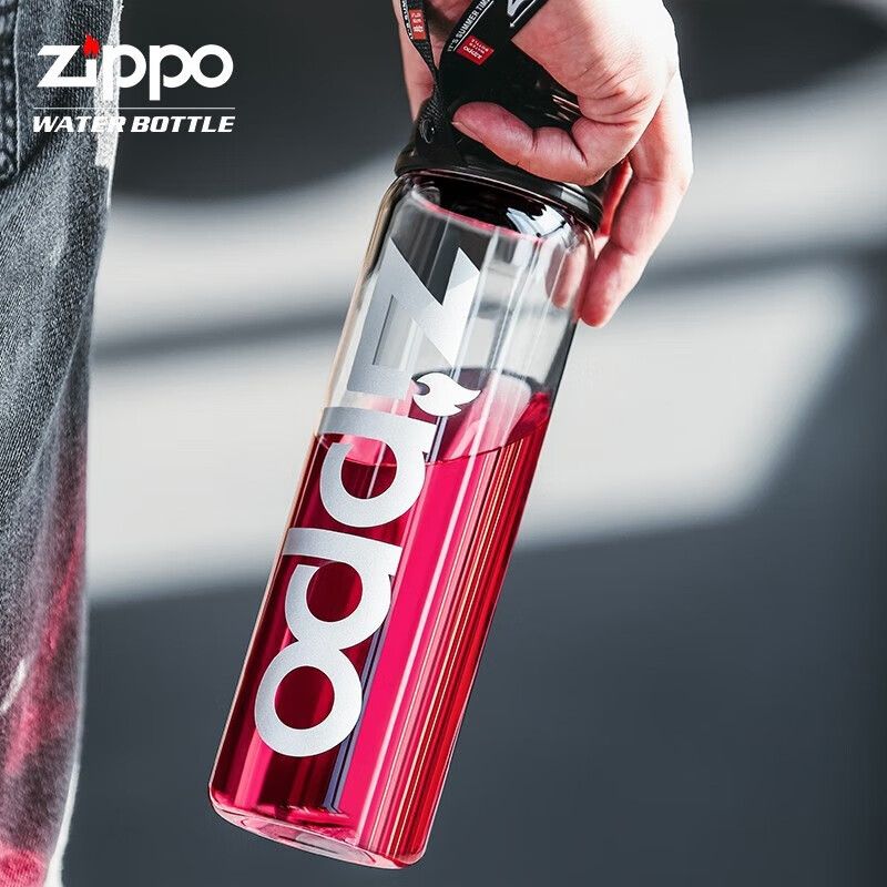 Zippo水杯吸管杯便携水壶800ml大容量学生杯子tritan健身运动水杯 图片 5
