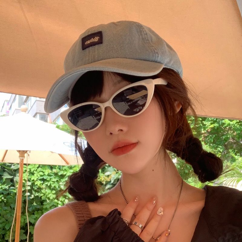 墨鏡女2023年新款高級感大臉顯瘦太陽鏡防紫外線街拍眼鏡米白色潮