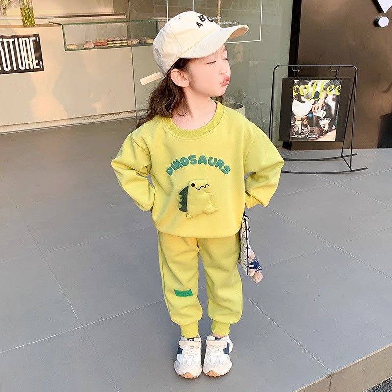 Baby girl autumn clothing set  new style girls spring and autumn sports children's two-piece set of children's sanitary clothing