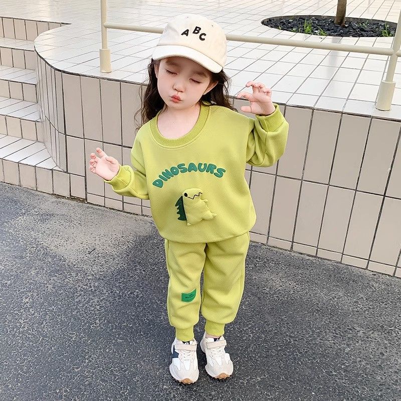 Baby girl autumn clothing set  new style girls spring and autumn sports children's two-piece set of children's sanitary clothing