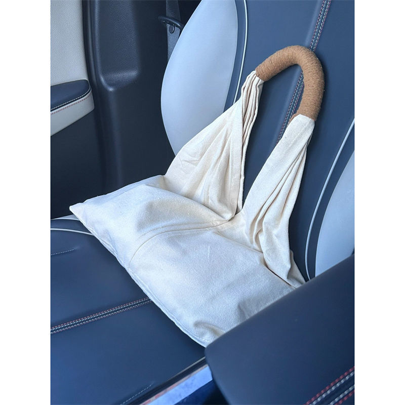Japanese simple canvas bag pleated shopping bag large capacity student tote bag literary handbag versatile shoulder bag