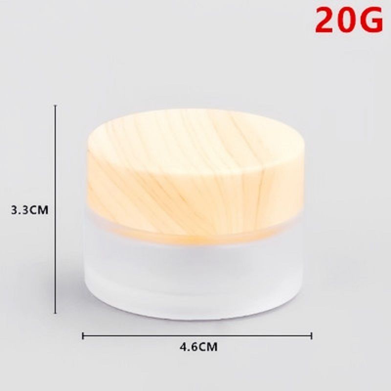 蒙砂玻璃膏霜分装瓶木纹盖罐装宝宝霜分装瓶化妆品卸妆膏便携旅行 图片 7