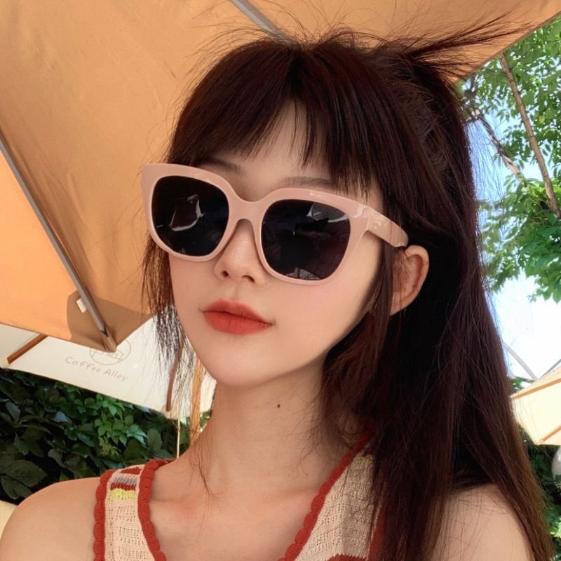 Dopamine Square Tender Pink Sunglasses Women's Y2K High-Level Sunscreen Face Revealing Small Internet Celebrity Fashionable Sunglasses