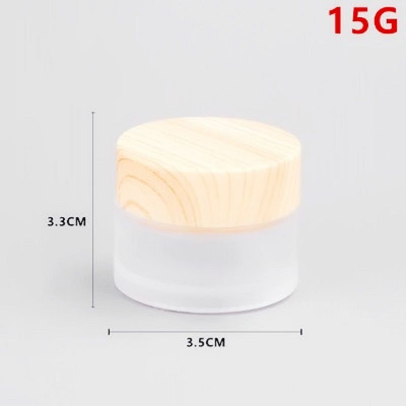 蒙砂玻璃膏霜分装瓶木纹盖罐装宝宝霜分装瓶化妆品卸妆膏便携旅行 图片 6