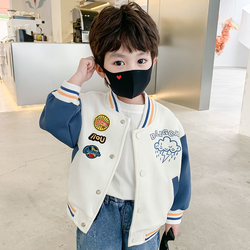 Boys' Baseball Uniform Jacket Spring and Autumn  New Children's Autumn Clothes Korean Style Baby Puff Cool and Handsome Top