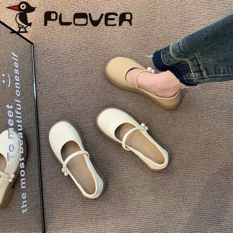 PLOVER法式單鞋超軟單鞋女夏2023款兩穿樂福鞋瑪麗珍一腳蹬小皮鞋