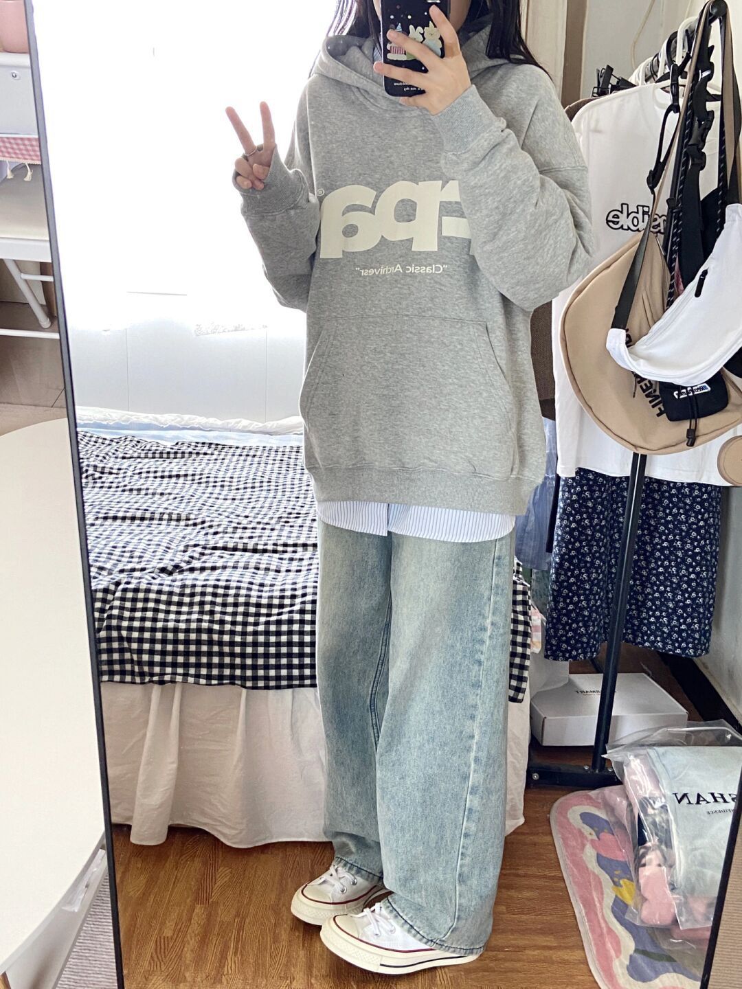 美式復古字母印花連帽衛衣女秋冬新款oversize慵懶休閒chic外套潮