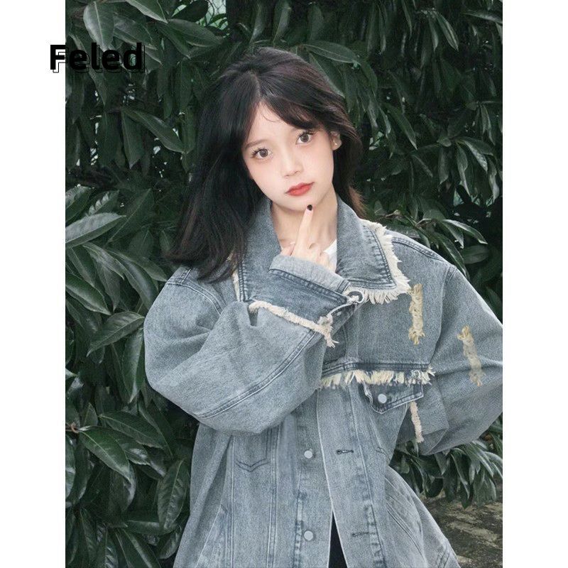 飛拉丹頓復古高級感開衫牛仔外套男女2023年新款美式小眾潮外套
