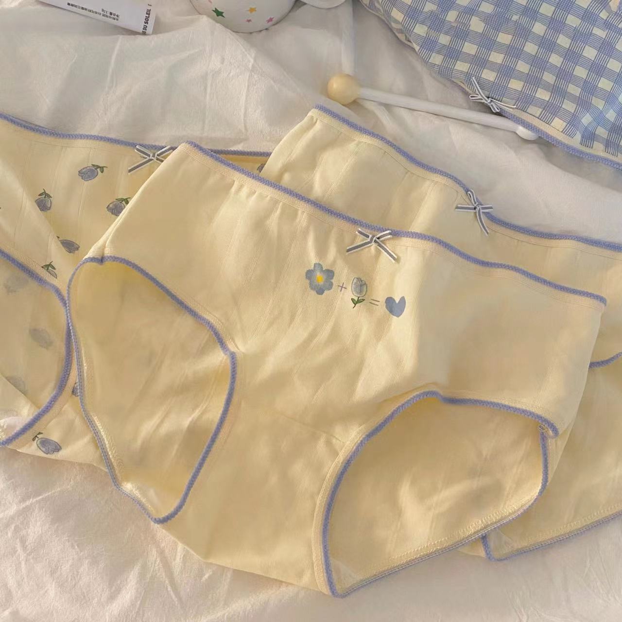 A類嬰兒棉碎花純欲風少女內褲純棉中低腰日系女生抗菌全棉三角褲