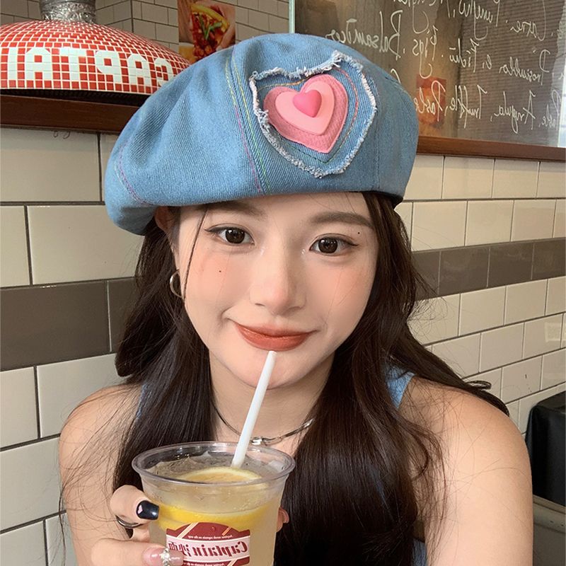 貝雷帽子女2023新款韓版顯臉小百搭雲朵蓓蕾帽小眾可愛甜美畫家帽