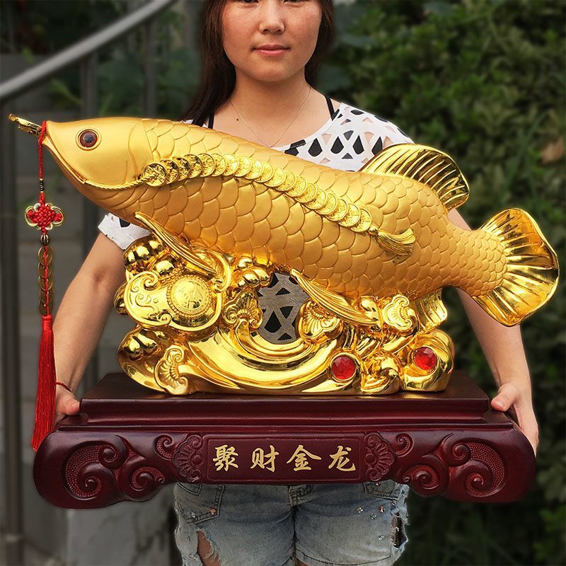 招财金龙鱼摆件 客厅装饰品电视柜酒柜摆设家居饰品开业工艺礼品