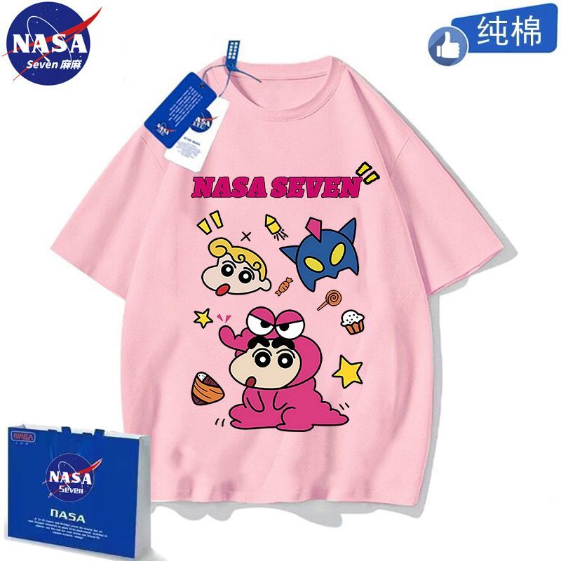 NASA蜡笔小新T恤男童夏季纯棉短袖帅气卡通动感超人半袖中大童装
