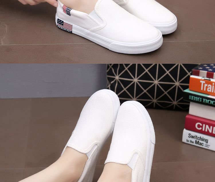 One foot canvas flat bottomed lazy shoes, old Beijing cloth shoes for women, and work casual_voghion.com