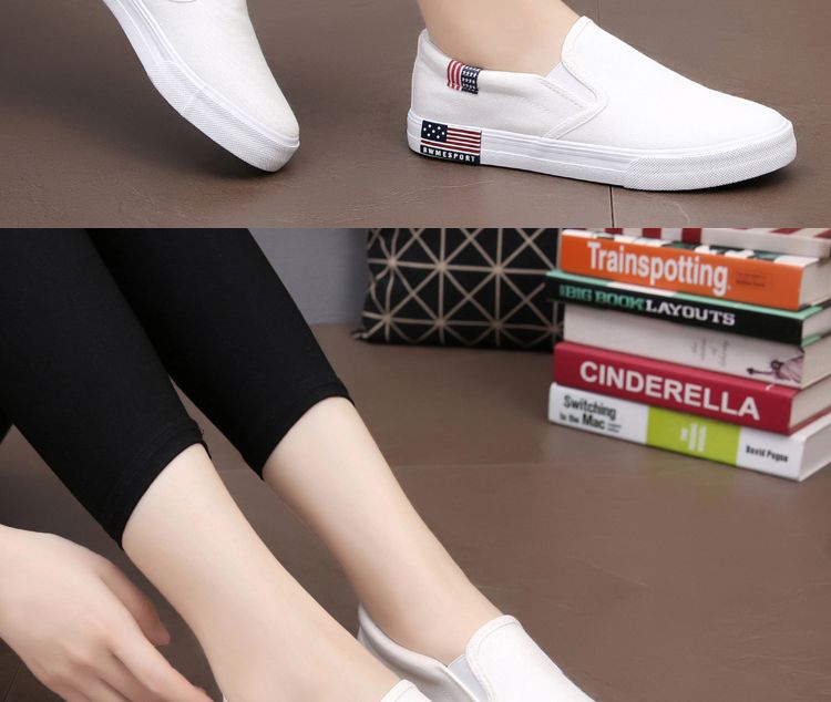 One foot canvas flat bottomed lazy shoes, old Beijing cloth shoes for women, and work casual_voghion.com