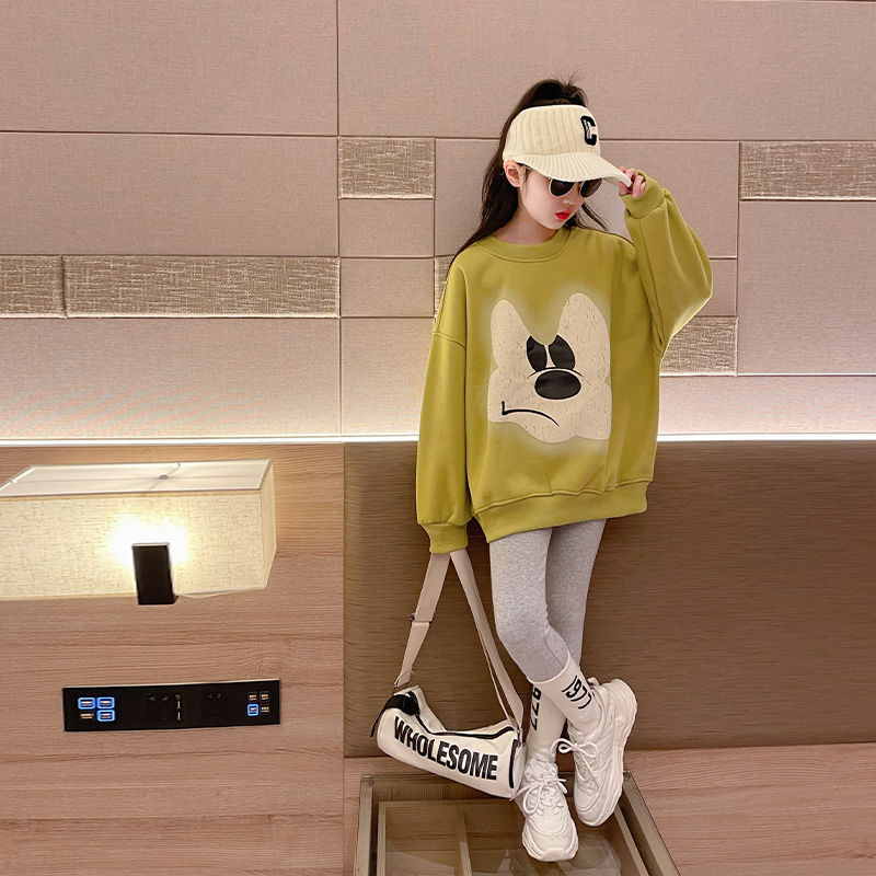 Girls' sweatshirts autumn 2023 new Korean style children's autumn pullovers Internet celebrity girls' autumn style tops