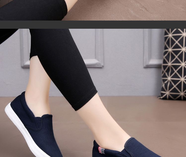 One foot canvas flat bottomed lazy shoes, old Beijing cloth shoes for women, and work casual_voghion.com