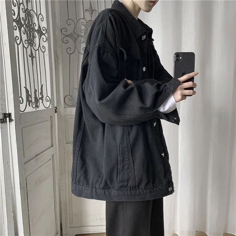 秋季牛仔外套男韓版潮流百搭休閒上衣復古潮牌街頭寬鬆工裝夾克男